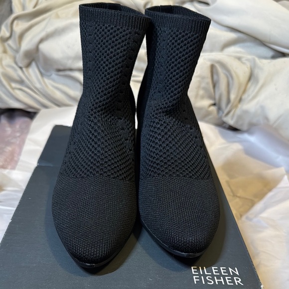 Black Knit Ankle Boots - Picture 6 of 9